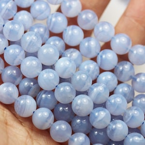 Blue lace agate, 8mm round agate gemstone strand ,one full strand , hole 1mm, about 50beads