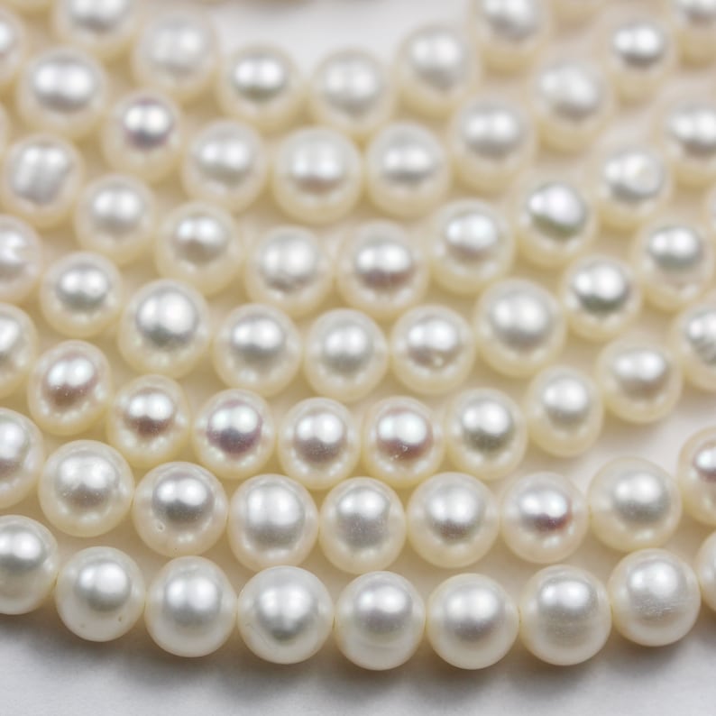 6-7mm White Potato Freshwater Pearl Strands,15.5 inch PLF8245 about 65 beads,0.6mm hole