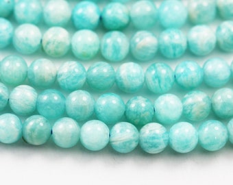 4mm natural russian amazonite ,green gemstone strand, round, hole0.8mm,16",about 85beads