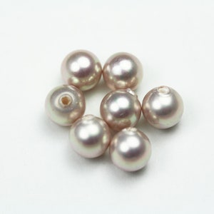 Shell Pearl, 3pairs 6mm Half Drilled Purple Round, for Making earring/Ring , hole 1mm