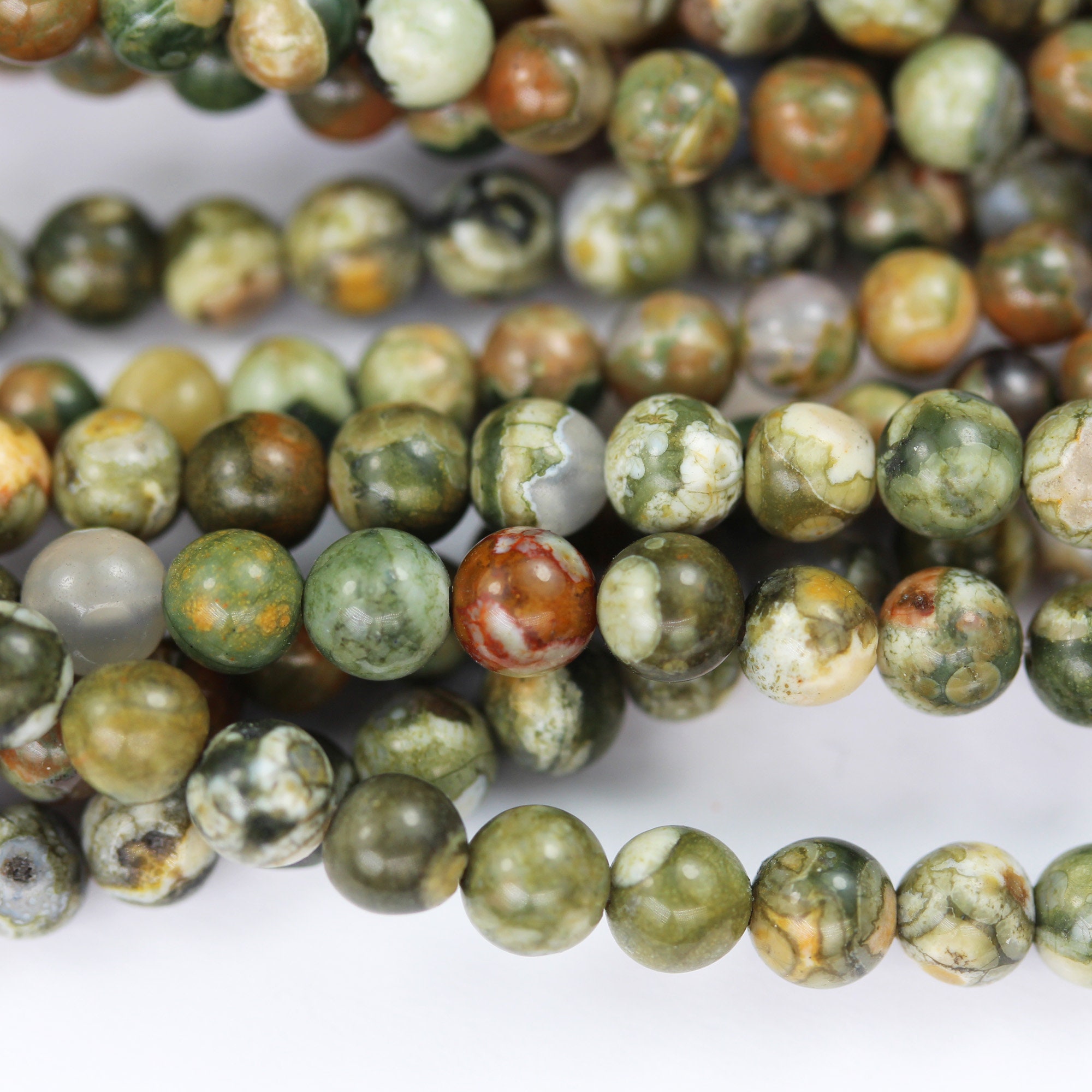 Green Rhyolite 4mm Round Natural Gemstone Beads One Full - Etsy UK