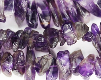 7mm*15-19mm Amethyst Edelstein Chips Perlen, zentrierte Chips, 1mm Loch