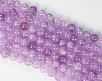 Natural light purple violet lavender lilac amethyst, 6mm round gemstone beads one full strand, 16", 1mm hole , about 60pcs