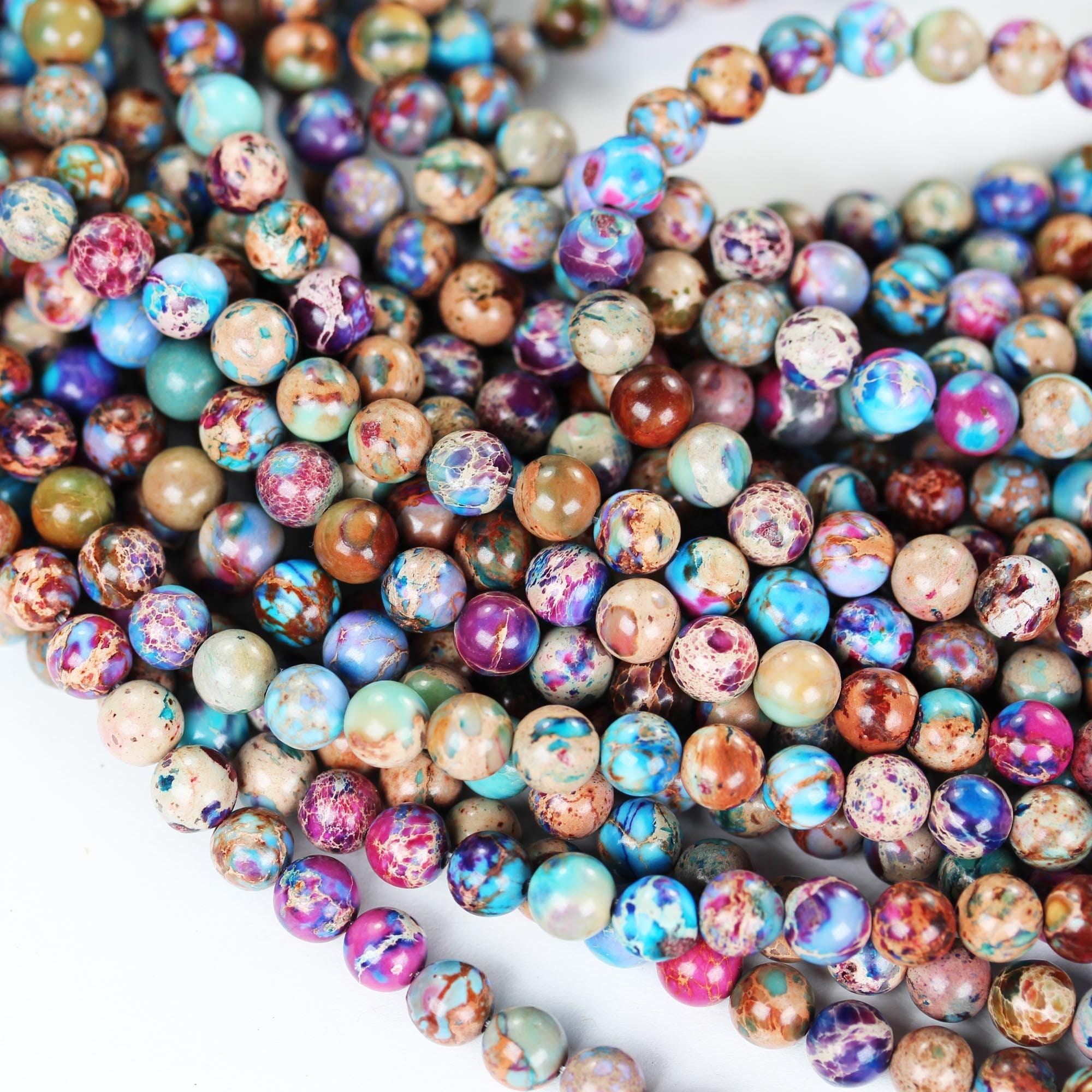Natural Purple Rain Jasper Beads, Jasper Round Shape Beads, 8 mm Jaspe –  Triveni Crafts