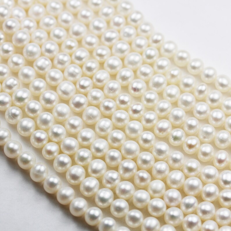 6-7mm White Potato Freshwater Pearl Strands,15.5 inch PLF8245 about 65 beads,0.6mm hole