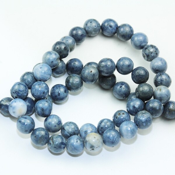 6mm natural blue sponge coral, blue round gemstone strand, 15.5inch , about 60 beads , 0.8mm hole