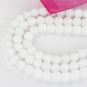 White jade, 8mm round gemstone beads strand ,one full strand , hole 1mm, 16 inch, about 50beads