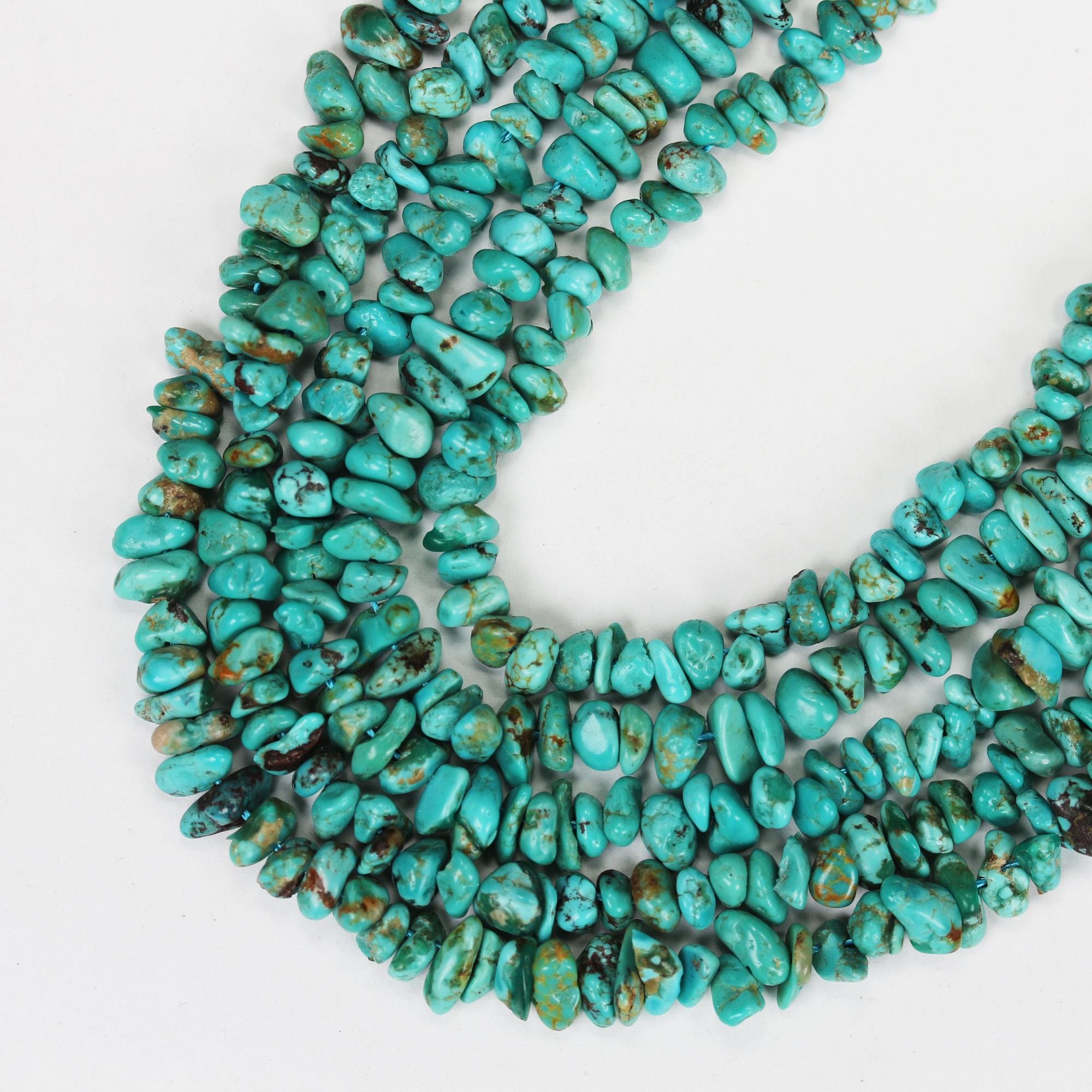 Natural Turquoise Nugget Beads, Blue Green Gemstone, 15.5 Inch