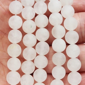 Matte white jade, 8mm round jade gemstone beads strand, 16inch, hole 1mm, about 50beads