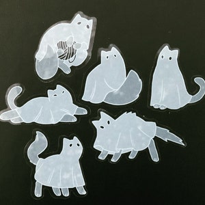 Paquete de pegatinas de gato fantasma