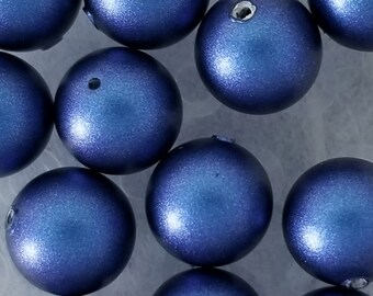 Iridescent Dark Blue Swarovski Crystal Pearls 6mm, 8mm