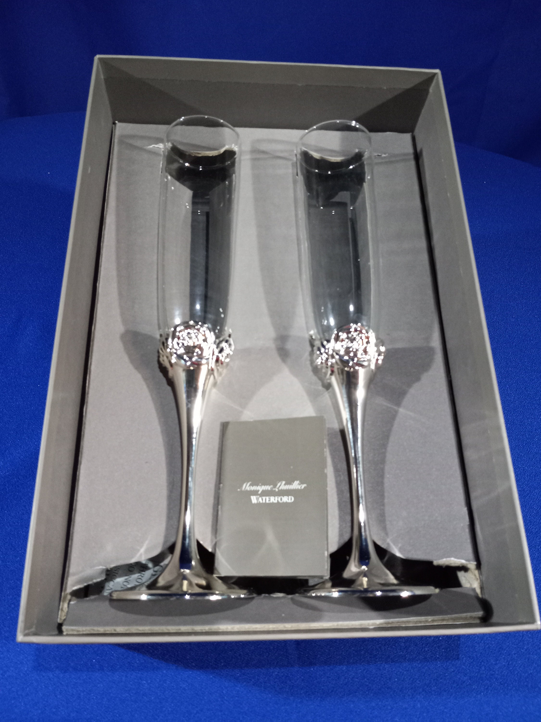 Monique Lhuillier Lily of the Valley Glass Champagne Flutes - Set