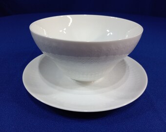 Gravy Boat with Attached Underplate Romance (All White) by ROSENTHAL - CONTINENTAL
