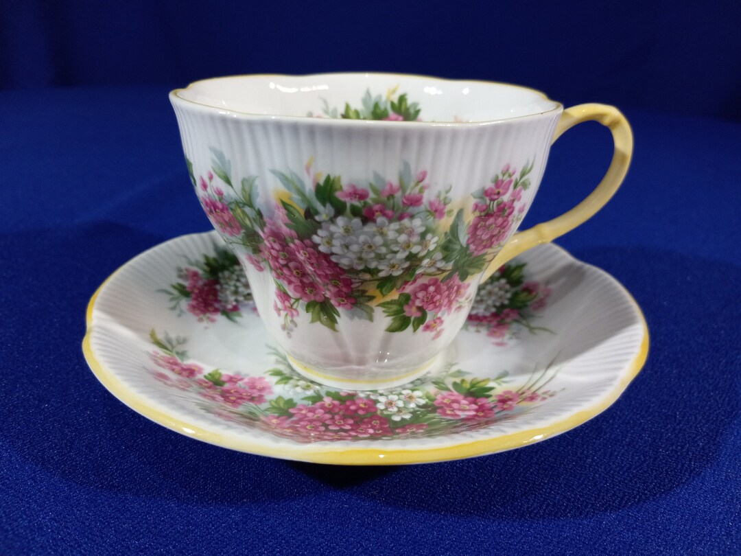 Flat Cup & Saucer Set Blossom Time Series HAWTHORNE by ROYAL ALBERT Etsy