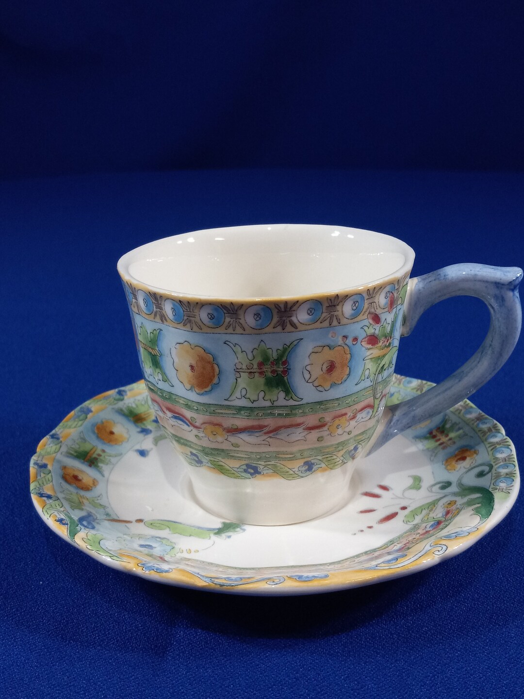 Flat Cup & Saucer Set Raphael by FAIENCERIE DE GIEN - Etsy