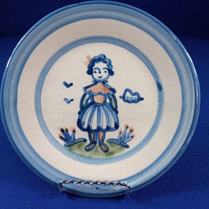 Salad/Dessert Plate Country Scene Blue by HADLEY  WIFE