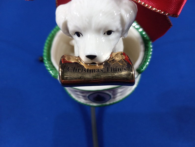 Spode Christmas Puppy Ornament