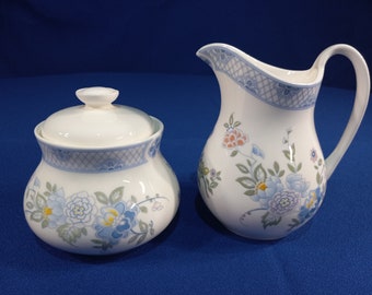 Sugar Bowl & Lid and Creamer Set Coniston by ROYAL DOULTON