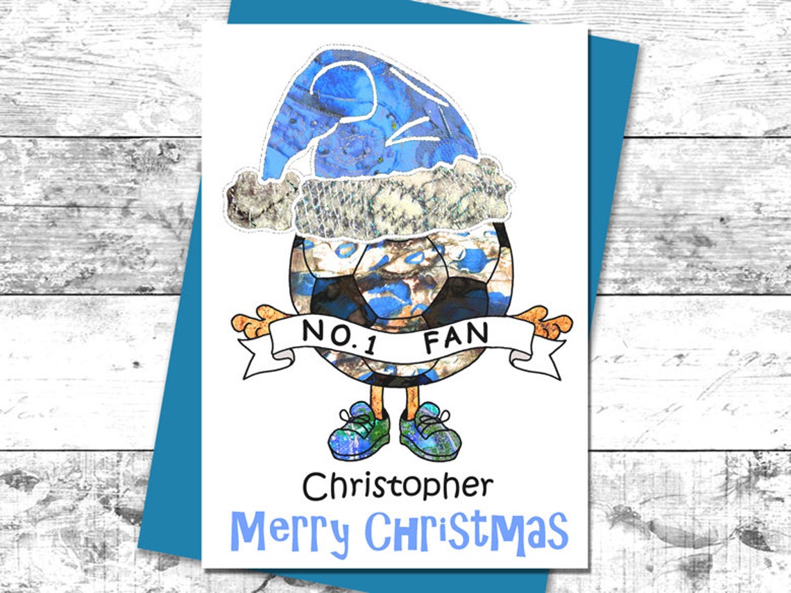 Personalised Football Christmas card favourite team soccer | Etsy