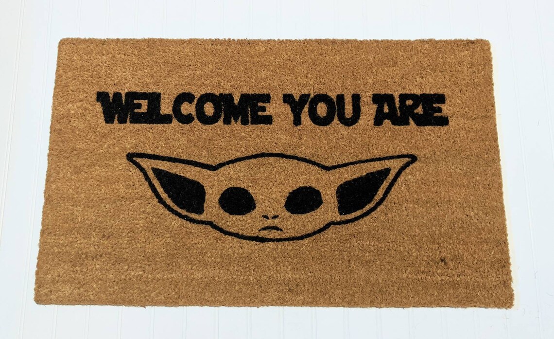 Baby Yoda Mat Star Wars Door Mat Yoda Doormat The Etsy