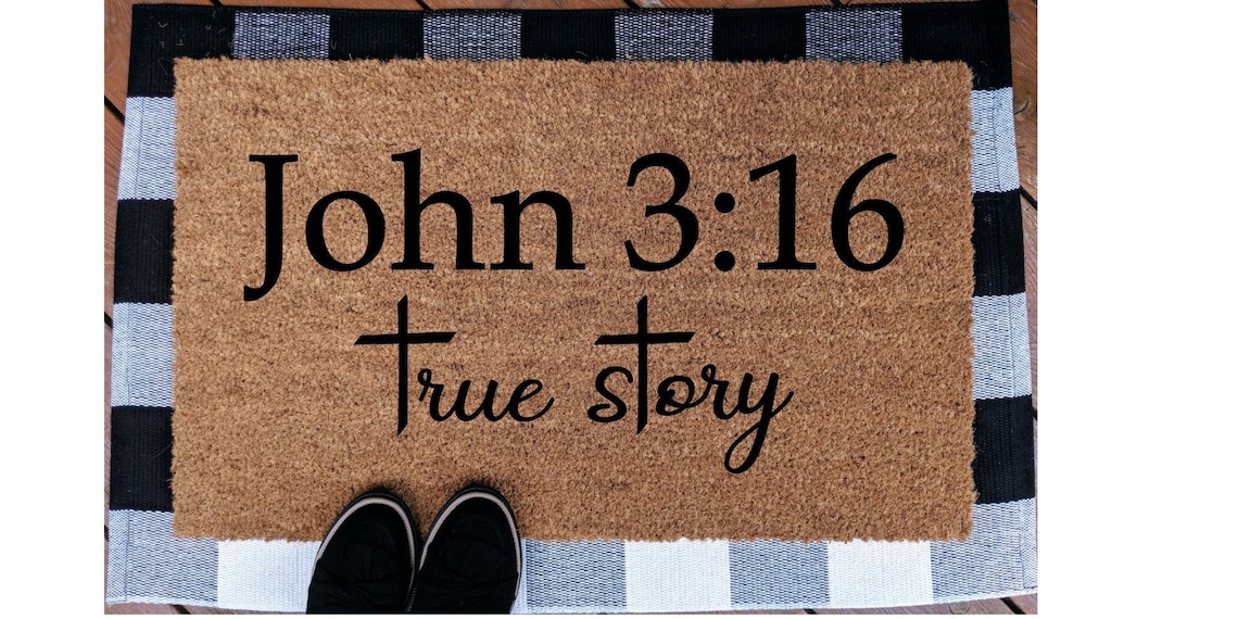John 316 Doormat Christian Doormat Mat Front Door Etsy