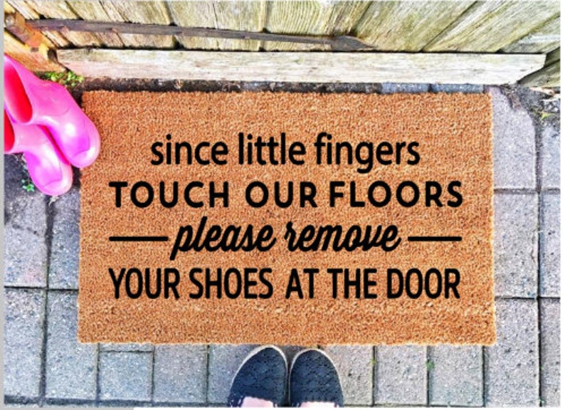Welcome Mat Please Remove Shoes Housewarming Closing Gift Etsy