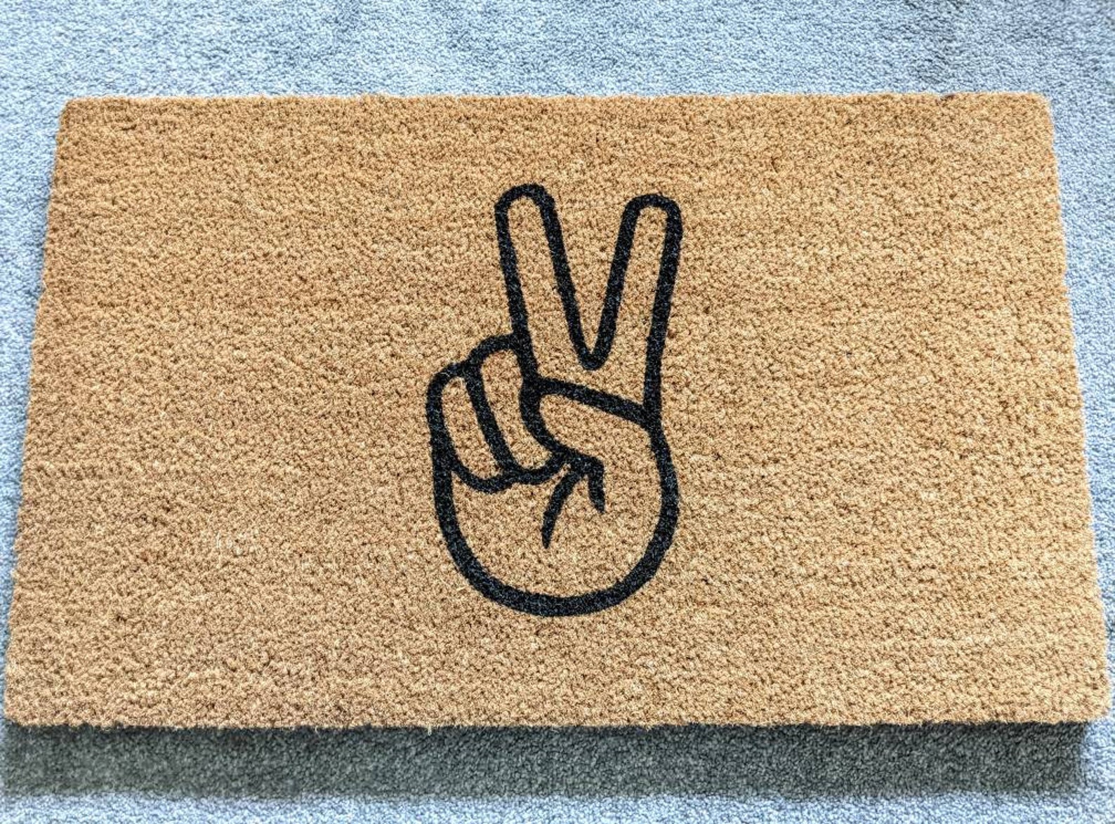 Peace Sign Doormat Peace Out Doormat Mat Funny Etsy