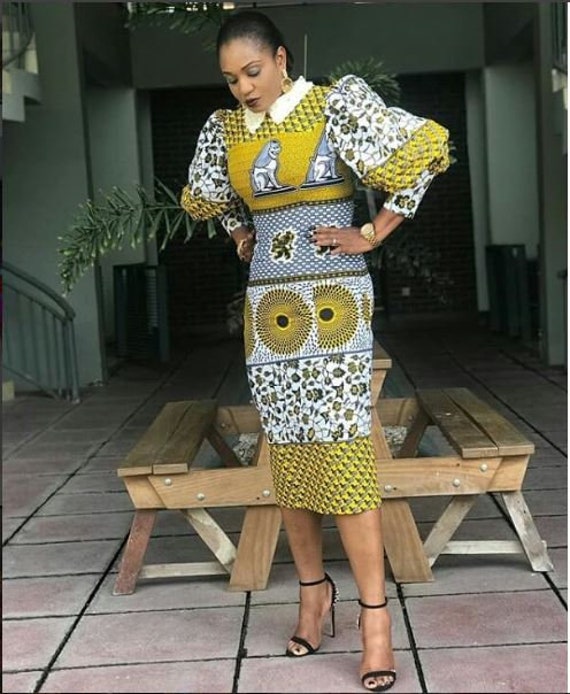 puff sleeve ankara dress