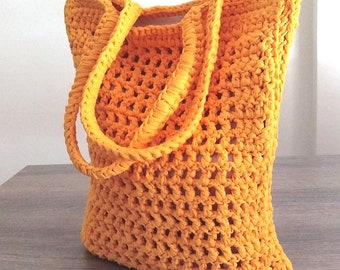 Sac fourre-tout tricoté fait main, mélange de coton et de polyester