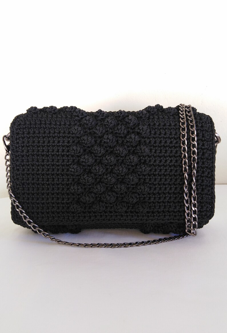 Handmade Crossbody Clutch Bag With Centered Bubbles Knitted Etsy