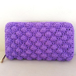 Handmade Wallet With Bubbles, Knitted Wallet, Crochet Wallet, Bubbles (Design A)