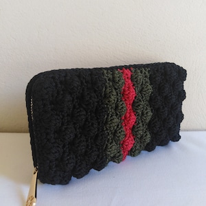 Handmade Wallet With Bubbles, Knitted Wallet, Crochet Wallet, Bubbles (Design A) Three colours