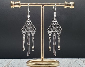 Cutlery Chandelier Earrings (Sterling Silver Hooks)