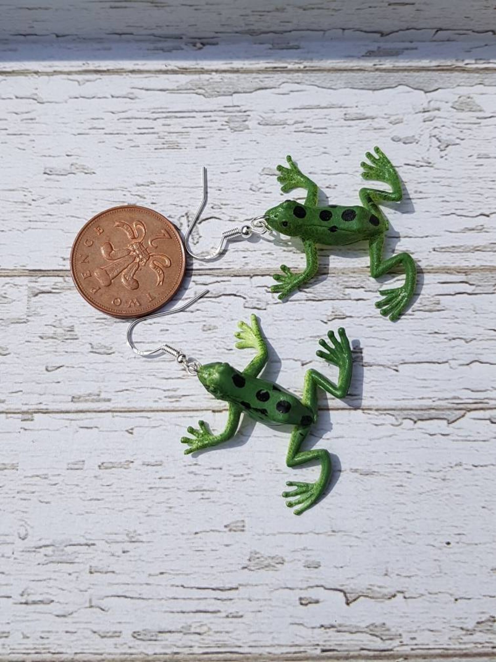 Moveable Frog Silver Silver Earrings TE2100