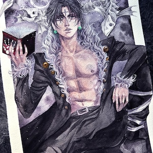 Japanese anime Hunter Original Handmade watercolor fanart painting