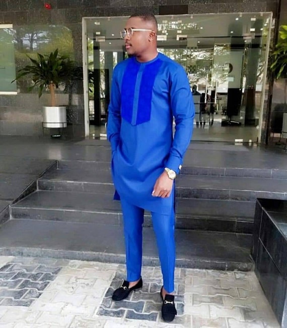 blue formal shirt matching pant