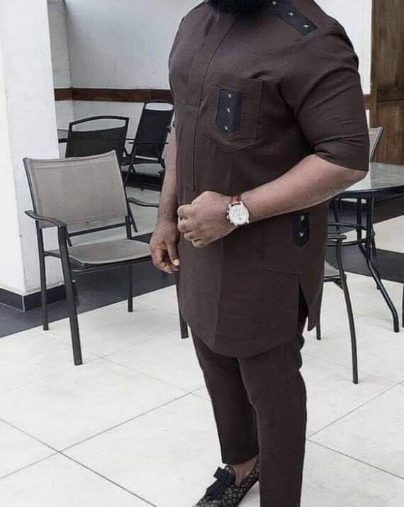 Ike African men shirt and a matching pant setAfrican clothingAfrican men clothingAfrican men shirt dashikitunic shirtpromgroom suit