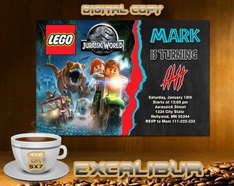 Jurassic World,Jurassic World Invitation,Jurassic World Printable,Jurassic World Card,Jurassic World Birthday,Jurassic World Party,Jurassic