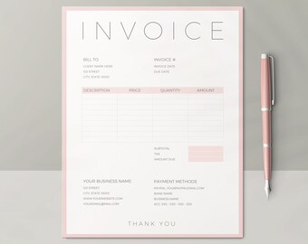 invoice template etsy