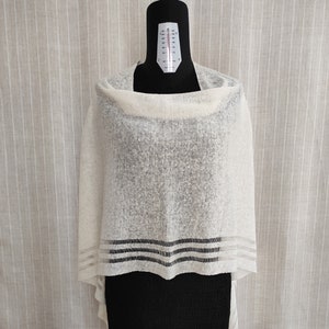 Thin linen poncho for women / Light minimalist cape / White summer poncho for woman / Short linen cape