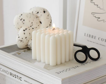 Cube Candle II, bougie cube, bougie bulle, bougie tendance, végétalienne et faite à la main | Bougie en cire de colza