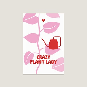 Postkarte 'Crazy plant lover', Karte für jeden Anlass, süße Postkarte für Freunde & Pflanzenliebhaber – Perfekt zum Verschenken