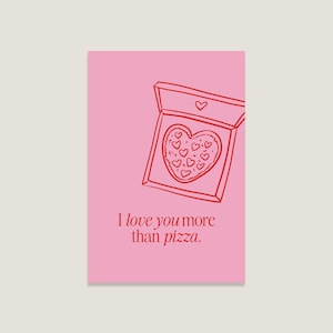 Postkarte 'Pizza', pinke Postkarte, Karte für jeden Anlass, coole Postkarten, Spruch Postkarten Freundin, Einzug, Valentinstag, Geburtstag