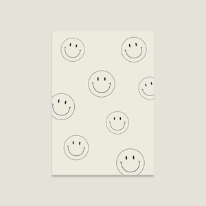 Postkarte 'Happy', Smiley Postkarte, Postkarte auf Recyclingpapier