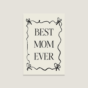 Postkarte 'Best mom', Karte für Mama, coole Postkarten, süße Postkarten für Freunde & Familie – Perfekt zum Verschenken