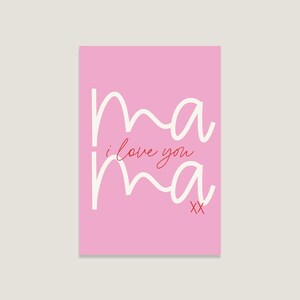 Postkarte 'Mama', süße Postkarte für Muttertag, bunte Postkarte, Karte Mutter - Perfekt zum Verschenken