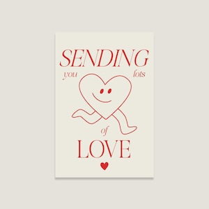 Postkarte 'Sending love', Karte für jeden Anlass, coole Postkarten, süße Postkarten für Freunde & Familie – Perfekt zum Verschenken