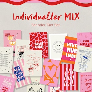 Postkarten Individueller Mix, Karten Bundle, Karten Set zum Geburtstag, Feiertagen, Umzug, Hochzeit, Mental Health & mehr