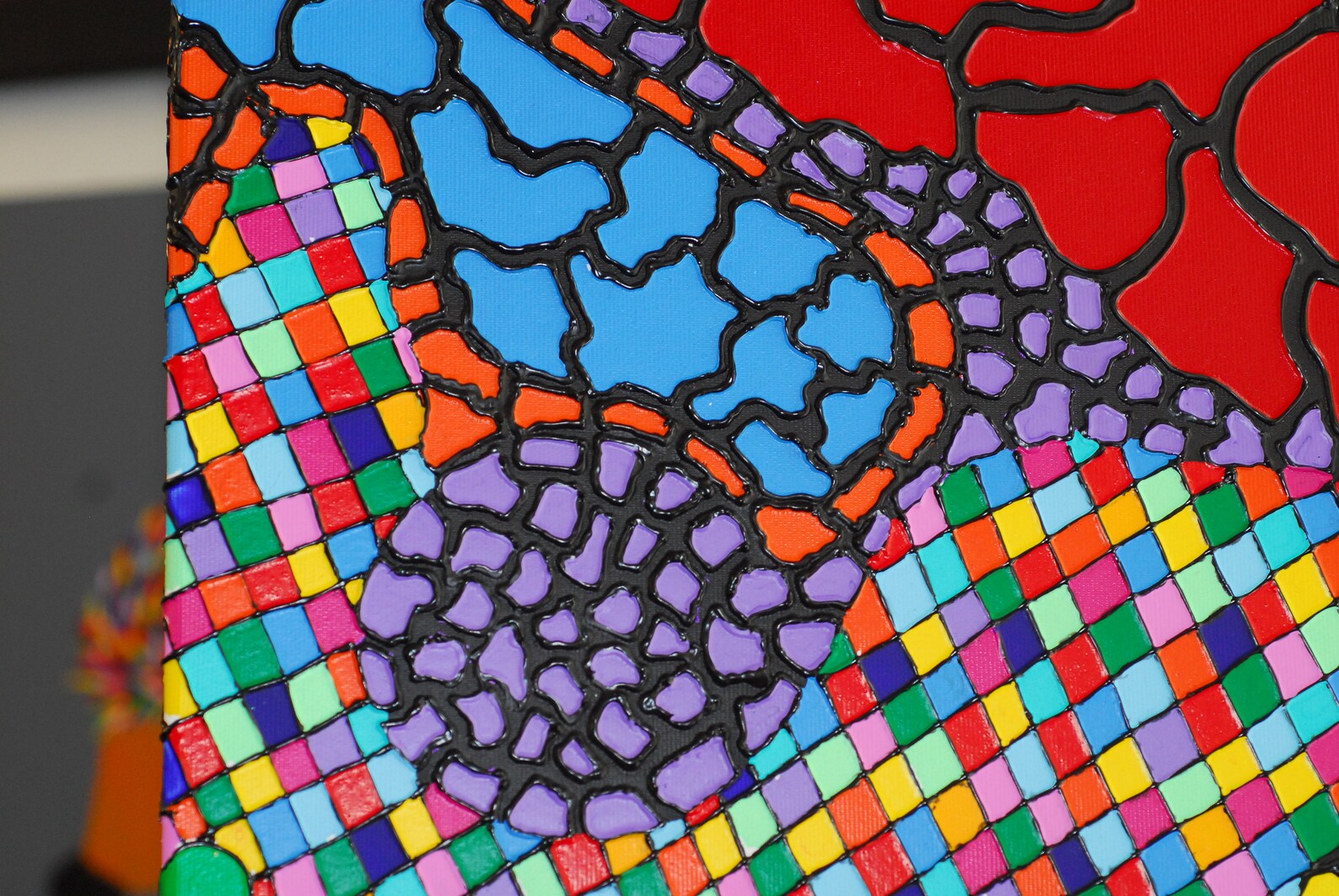 Mosaic Painting Acrylic Canvas Handmade Unique Pop Art Etsy