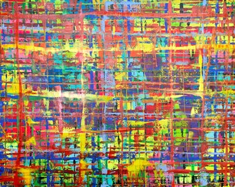 160x100cm > fertig zum Aufhängen < Leinwand Gemälde modern Unikat Acryl